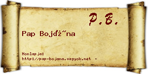 Pap Bojána névjegykártya