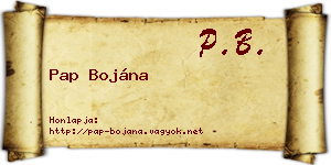 Pap Bojána névjegykártya
